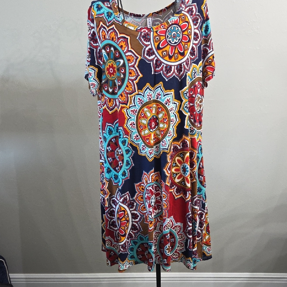 Colorful Mandala Print Women's Dress